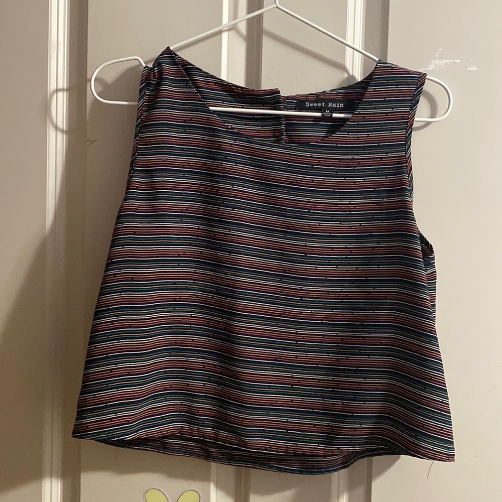 Sweet Rain Colored Stripe Crop Top